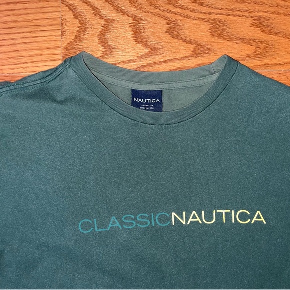 Nautica Green Logo T-Shirt - Size Medium - Picture 3 of 6
